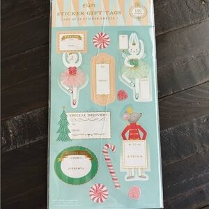 elūm Sticker Gift Tags Set - Festive Holiday Christmas motif